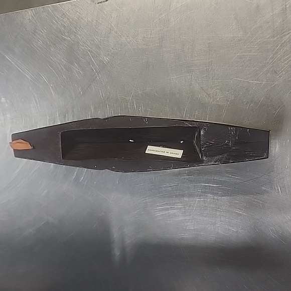 Ornate wood and metal wall mask display. - Picture 3 of 9